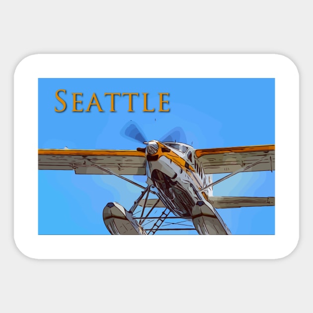 Seattle float plane landing Sticker by WelshDesigns